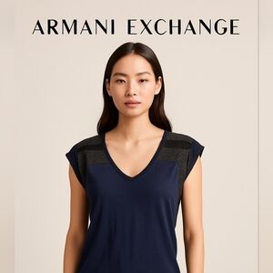 NWT! Armani Exchange Navy Sleeveless Top Size Small